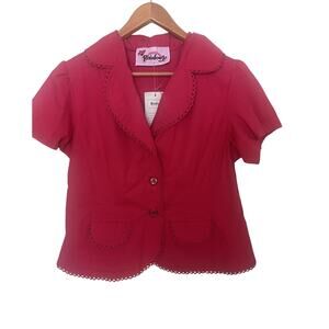 NWT Rainbow Jo Maui Hawaii Top Jacket Button Front Pink Women’s Sz Medium $75